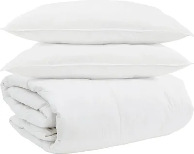 Produktbild von Bettdecken Set mit Kissen 3 pcs Weiß Daunenfeder
