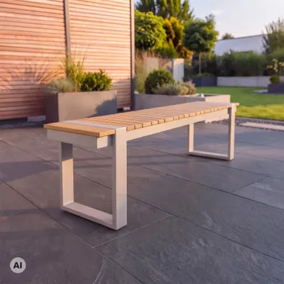 Produktbild von riess-ambiente Sitzbank TAMPA LOUNGE 160cm natur greige WPC Aluminium outdoor