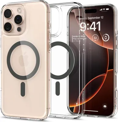 Produktbild von Spigen Ultra Hybrid MagHülle mit magnetisch Kompatibel mit iPhone 16 Pro Graphit