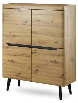 Produktbild von Kommode Trava Artisan-Eiche 134 cm hoch, 107 cm breit, 40 cm tief mit 4 Türen und 8 Fächern
