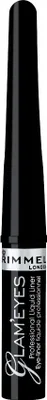Obrázok produktu pre Rimmel Glam'Eyes Professional, Tekuté, Hrniec, Čierna, Black Glamour, 3,5 ml, (Excluding Shades 001 & 002) Aqua/water/eau, C9-13 Isoparaffin, Oleth-5, Acacia Senegal Gum, Zinc...