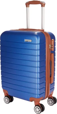 Produktbild von BRUBAKER Handgepäck Koffer Paris - Reisekoffer Trolley mit Zahlenschloss und 4 Rollen - 37 x 56 x 22 cm - Rollkoffer, M, Blau und Hellbraun