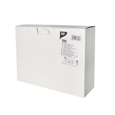 Produktbild von Papstar Airlaid Bestecktaschen, 48 x 40 cm, 1/8-Falz, weiß 4 x 100 Stück