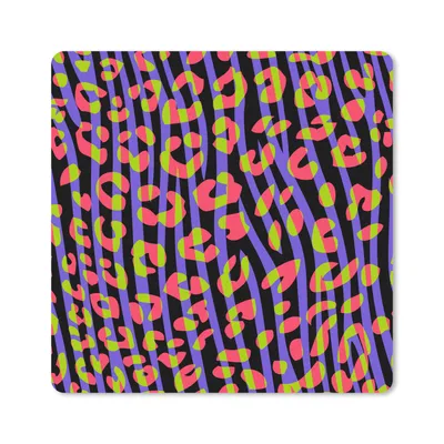 Produktbild von MuchoWow® Mauspad Mousepad Pantherdruck - Zebra - Neon 30x30 cm - Mousepads - Maus Mat - Pad - Mausunterlage - Gaming