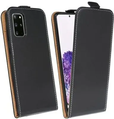 Produktbild von cofi1453® Flip Case kompatibel mit Samsung Galaxy S20+ (G985F) Handy Tasche vertikal aufklappbar Schutzhülle Klapp Hülle Schwarz