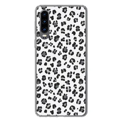 Produktbild von MuchoWow® Handyhülle Schutzhülle Hülle für Huawei P30 Panther Druck - Grau - Abstrakt Silikon Softcase Handy Hülle - Kartenbesitzer