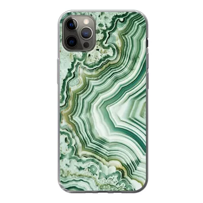 Produktbild von MuchoWow® Handyhülle Schutzhülle Hülle für iPhone 13 Pro Max Natursteine - Grün - Gesteine und Mineralien Silikon Softcase Handy Hülle - Mobiltelefon