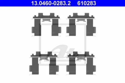 Produktbild von ATE 13.0460-0283.2 Zubehörsatz Scheibenbremsbelag Vorne für NISSAN ALMERA I Hatchback (N15) ALMERA I (N15)