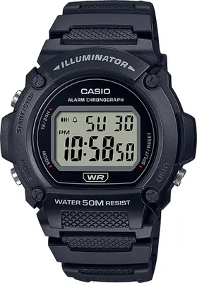 Productafbeelding van Casio herenhorloge, zwart, model: Casio-W-219H-1AVEF