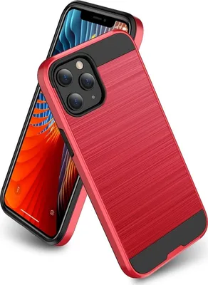 Produktbild von Mobigear Brushed Armor iPhone 12 Pro Max Hülle Hardcase Backcover Stoßfest - Rot