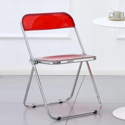 Produktbild von KAIHAOWIN Klappstuhl - Transparent, 48x48x76cm, Rot