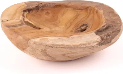Produktbild von INNA-Glas Holzschale PETTER, Teakholz, natur, 6cm, Ø30cm - Deko Schale