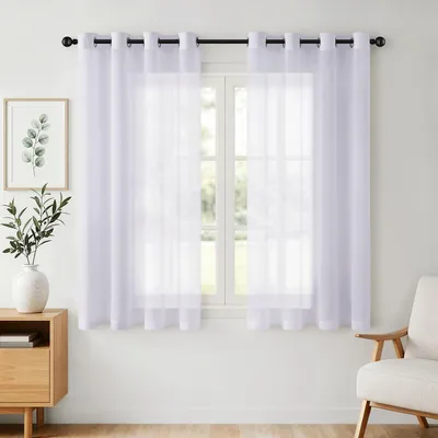 Imagen del producto de Cortinas de voile cortas, transparentes, de 140 x 175 cm, para la cocina