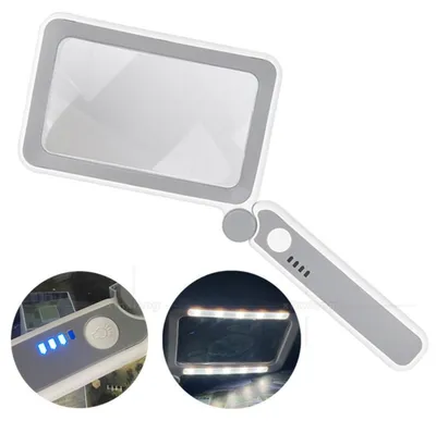 Image de INF Loupe pliable 12 LED 23.6cm x 15.5cm plastique/verre pour lecture