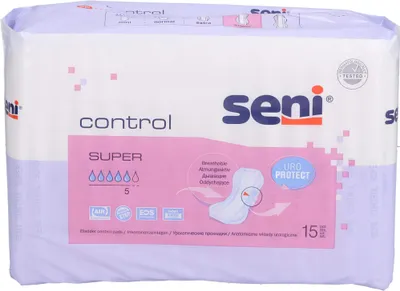 Zdjęcie produktu dla Seni Control wkładka na nietrzymanie moczu super 12X15 szt
