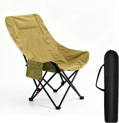 Zdjęcie produktu dla Krzesło kempingowe, wysokie oparcie, składane, do 135°, maks. 150 kg, na kemping