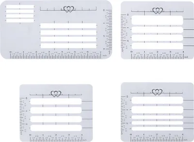 Produktbild von 4-teiliges Umschlagvorlagen-Set mit Umschlagadressierungsschablonen, leicht, tragbar, DIY-Kalligraphie-Lineal, Linienführung, Schablonenvorlagen