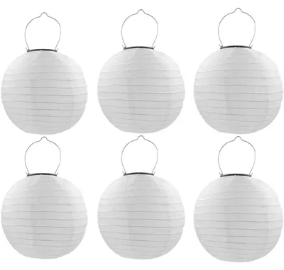 Solar-LED-Laternen, 6 Stk., 20 cm, wasserdicht, Nylon, warmweiß