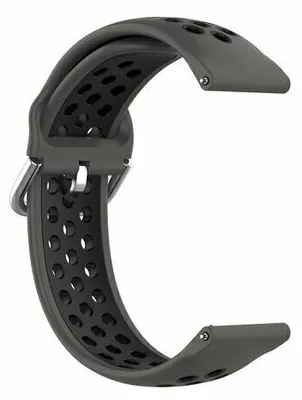 Produktbild von By Qubix passend für Garmin Forerunner 55 / 70 / 165 / 170 / 245 / 570 (42 mm) / 645 - Silikon-Sportarmband mit Schnalle - Schwarz