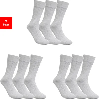 Produktbild von Diabetikersocken Damen & Herren Gesundheitssocken ohne Gummibund & Naht weich druckfrei - Grau 39-42 9 Paar