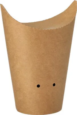 Produktbild von Pommes-Frites-Schütte, Pappe rund Ø 6 cm · 14 cm braun klein