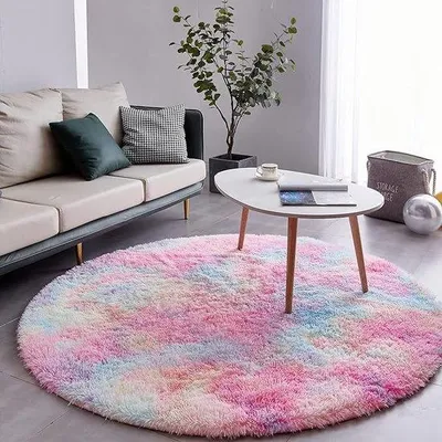 Obrázek produktu pro Koberec Famanu, jednobarevný, omyvatelný, měkký, kruhový, průměr 150 cm