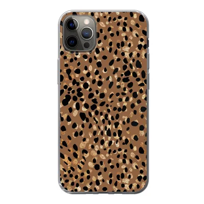 Produktbild von MuchoWow® Handyhülle Schutzhülle Hülle für iPhone 13 Pro Max Tiermuster - Luxus - Gold - Braun Silikon Softcase Handy Hülle - Mobiltelefon