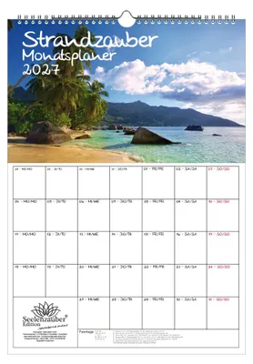 Produktbild von Strandzauber Planer DIN A3 Kalender für 2027 Urlaub Strand und Strände - Seelenzauber