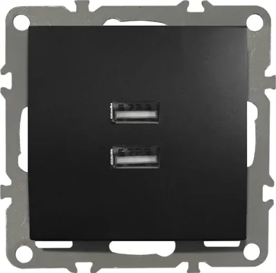 Produktbild von Doppel USB-Steckdose QUADRA schwarz