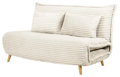 Produktbild von home24 Schlafsofa - Cord / Eiche - Creme - Eiche Hell