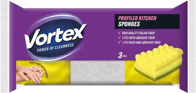 Obrázok produktu pre Hubka na riad "Profilovan a oetrujca", 2+1 ks, VORTEX SPONGE320CAREVORTEXNEW