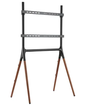 Produktbild von TECHLY Standhalterung Schwarz/Braun Tripod Style fuer LCD Bildschirme 49-70Zoll max.Traglast bis 40 KG VESA max 600X400mm