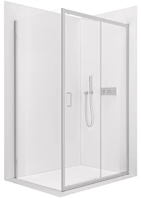 Produktbild von Duschkabine Orlano L/P - 5 mm - Chrom, klares Glas - 100x90x195 cm - Schiebetür