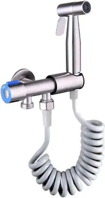Obrázek produktu pro Ruční bidetová sprška - nerezová ocel - ventil G1/2" - adaptér na WC - osobní hygiena - sprcha pro domácí mazlíčky