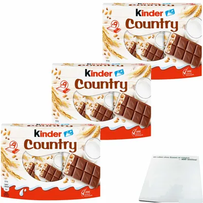 Produktbild von Kinder Country 3er Pack (3x9 Riegel 211,5g Packung) + usy Block