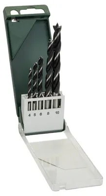 Produktbild von Holzspiralbohrer-Set 4,0; 5,0; 6,0; 8,0; 10,0 mm, 5-tlg.