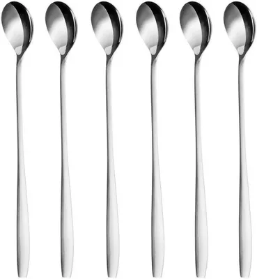 Immagine prodotto di Ibenzoa® Set di 6 cucchiai in acciaio inossidabile 18/0 con rivestimento PVD – Cucchiaio da portata per caffè, dessert, gelati e cocktail, lavabile in lavastoviglie