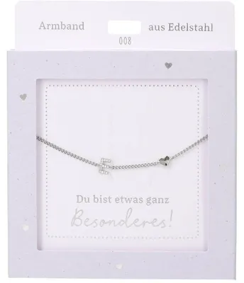 Immagine prodotto di Bracciale da donna in acciaio inossidabile con ciondolo a forma di cuore, color argento o color oro, regolabile da 15 a 20 cm - E Argento