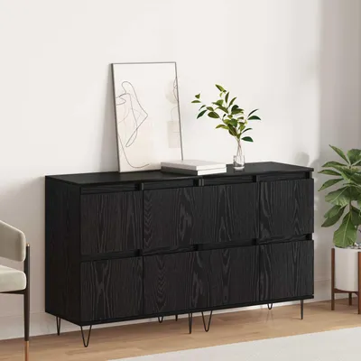 Zdjęcie produktu dla vidaXL Komody boczne, 2 sztuki, kolor czarny, imitacja dębu