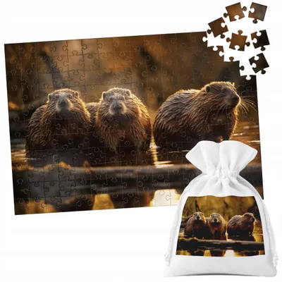 Zdjęcie produktu dla PUZZLE TRADYCYJNE - ZWIERZĘTA KAPIBARA MODNE - 24 el
