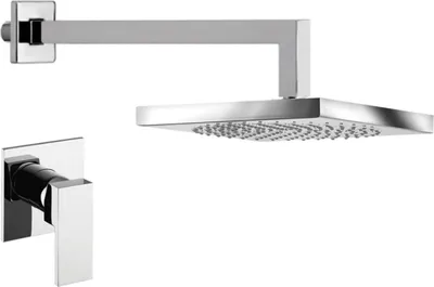 Produktbild von Luxus Duschgarnitur Unterputz-Duscheneinhebelmischer mit Kopfbrause Silber - Luxus Badezimmer Duschset