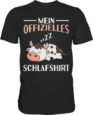 Produktbild von Offizielles Schlafshirt Nachthemd Schlafanzug Pyjama Kuh T-Shirt – Black / 4XL