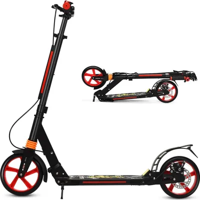 Produktbild von Kickscooter Cityroller Traggurt Scooter Roller höhenverstellbar Tretroller Schwarz