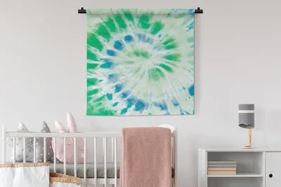 Produktbild von MuchoWow® Wandteppich Wandbehang Sommer - Krawattenfärbung - Grün 90x90 cm Tapisserie Dekoration Wandtuch - Wandaufhänger
