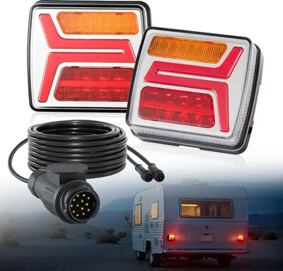 Immagine prodotto di VEVOR luci per rimorchio luci per rimorchio 2 pezzi con 4 modalità (luce freno/indicatore luminoso/luce posteriore/luce targa), set di illuminazione per rimorchio impermeabile con cablaggio per barca camper camion bus VEVOR luci per rimorchio luci per rimorchio 2 pezzi con 4 modalità (luce freno/indicatore luminoso/luce posteriore/luce targa), set di illuminazione per rimorchio impermeabile con cablaggio per barca camper camion bus