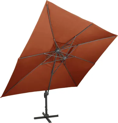 Produktbild von vidaXL Ampelschirm mit Doppeldach Terrakotta 400 x 300 cm