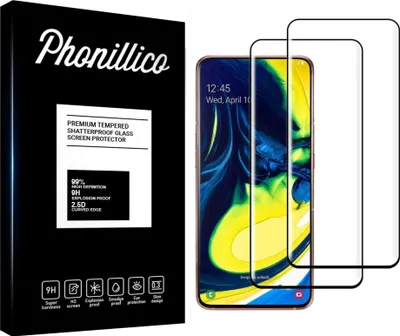 Obrázek produktu pro Tvrzené sklo pro Samsung Galaxy A80 [2 kusy] Ochranné sklo s černou fólií na okraji proti poškrábání Phonillico®