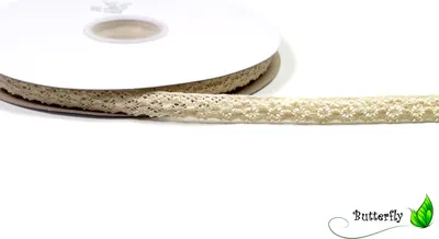 Produktbild von 25m Rolle Spitzenborte 15mm, 100% Baumwolle, Farbe:natur / creme