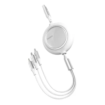 Produktbild von Kabel Baseus Bright Mirror 3in1 USB-A für USB-C / Lightning / MicroUSB 1,2m, Weiß
