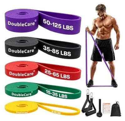 Zdjęcie produktu dla Taśmy oporowe do treningu siłowego zestaw 5 sztuk fitness domowy